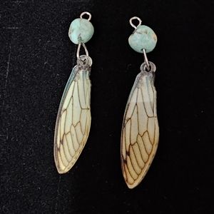 Peruvian Turquoise Butterfly Wing Earrings